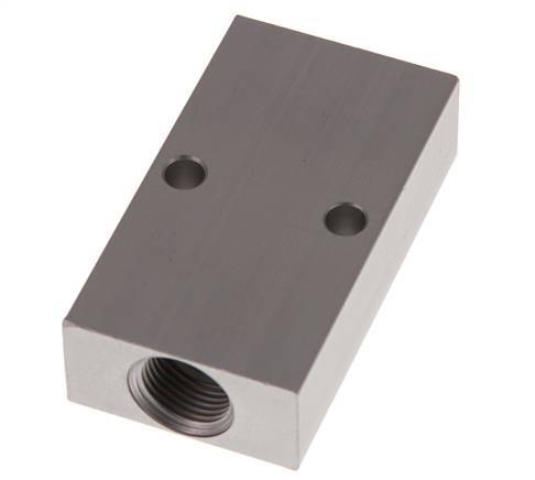 2xG 3/8'' x 2xG 1/4'' Bloque distribuidor de aluminio de una cara 16 barras