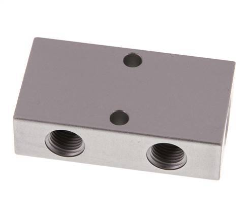 2xG 3/8'' x 4xG 1/4'' Bloque distribuidor de aluminio de doble cara de 16 barras