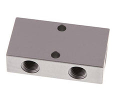 2xG 3/8'' x 4xG 1/4'' Bloque distribuidor de aluminio de doble cara de 16 barras