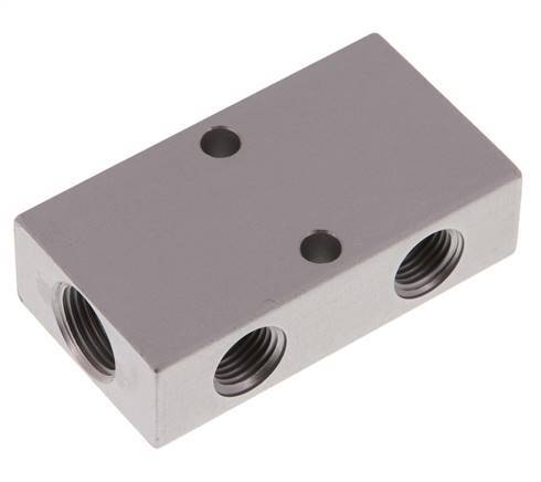 2xG 3/8'' x 4xG 1/4'' Bloque distribuidor de aluminio de doble cara de 16 barras