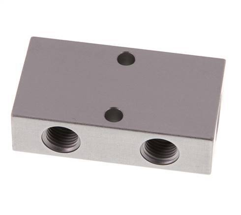 2xG 3/8'' x 4xG 1/4'' Bloque distribuidor de aluminio de doble cara de 16 barras