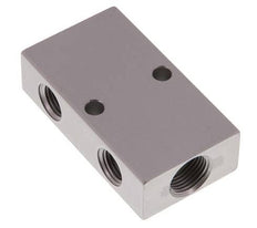 2xG 3/8'' x 4xG 1/4'' Bloque distribuidor de aluminio de doble cara de 16 barras