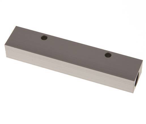 2xG 3/8'' x 4xG 1/4'' Bloque distribuidor de aluminio de una cara 16 barras