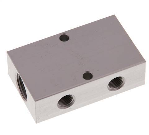 2xG 3/8'' x 2xG 1/8'' Aluminium Distributor Block One-sided 16 Bar