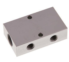 2xG 3/8'' x 2xG 1/8'' Aluminium Distributor Block One-sided 16 Bar