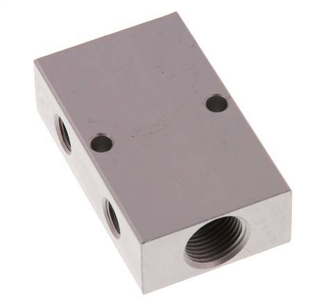 2xG 3/8'' x 2xG 1/8'' Aluminium Distributor Block One-sided 16 Bar