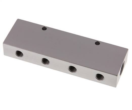 2xG 3/8'' x 8xG 1/8'' Bloque distribuidor de aluminio de doble cara de 16 barras