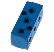 1xG 3/8'' x 9xG 1/8'' Bloque distribuidor de aluminio de una cara 16 Bar