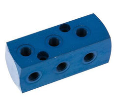 1xG 3/8'' x 9xG 1/8'' Bloque distribuidor de aluminio de una cara 16 Bar