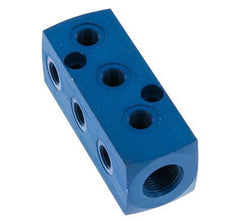 1xG 3/8'' x 9xG 1/8'' Bloque distribuidor de aluminio de una cara 16 Bar