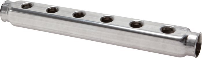 2xG 1'' x 8xG 1/2'' Stainless steel Distributor Block One-sided 10 Bar