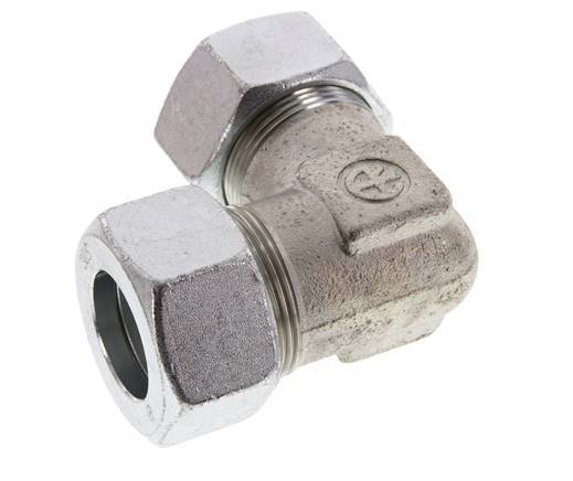 30S Zinc plated Steel 90 deg Elbow Cutting ring 400 Bar DIN 2353