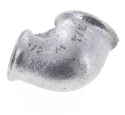 Rp 3/4'' x Rp 1/2'' Zinc plated Cast iron 90 deg Elbow Fitting 25 Bar [5 Pieces]