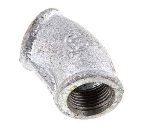 Rp 3/8'' Zinc plated Cast iron 45 deg Elbow Fitting 25 Bar [2 Pieces]