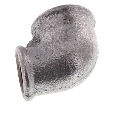 Rp 1'' x Rp 3/4'' Zinc plated Cast iron 90 deg Elbow Fitting 25 Bar [2 Pieces]