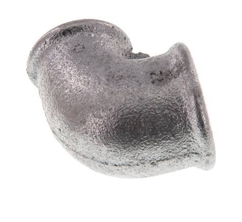 Rp 1'' x Rp 3/4'' Zinc plated Cast iron 90 deg Elbow Fitting 25 Bar [2 Pieces]