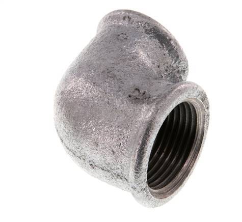 Rp 1'' x Rp 3/4'' Zinc plated Cast iron 90 deg Elbow Fitting 25 Bar [2 Pieces]