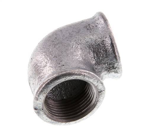 Rp 1'' Zinc plated Cast iron 90 deg Elbow Fitting 25 Bar [2 Pieces]