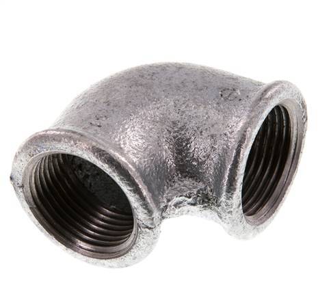 Rp 1'' Zinc plated Cast iron 90 deg Elbow Fitting 25 Bar [2 Pieces]