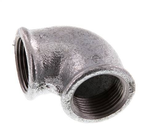 Rp 1'' Zinc plated Cast iron 90 deg Elbow Fitting 25 Bar [2 Pieces]