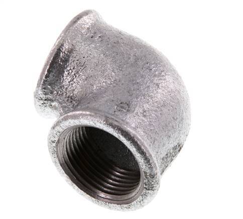 Rp 1'' Zinc plated Cast iron 90 deg Elbow Fitting 25 Bar [2 Pieces]