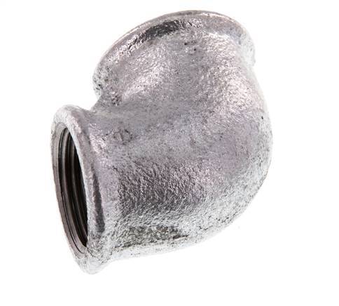 Rp 1'' Zinc plated Cast iron 90 deg Elbow Fitting 25 Bar [2 Pieces]