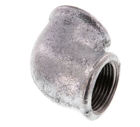 Rp 1'' Zinc plated Cast iron 90 deg Elbow Fitting 25 Bar [2 Pieces]