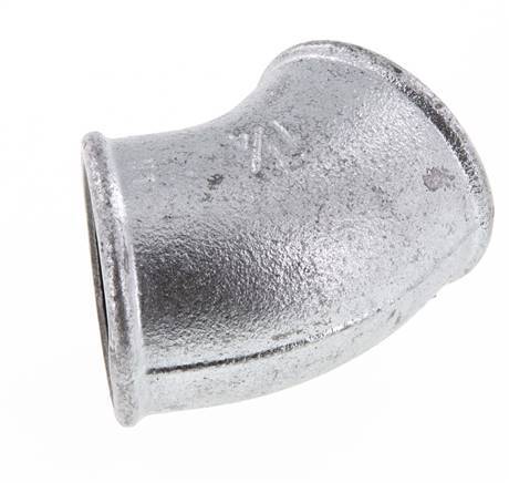 Rp 1 1/4'' Hierro fundido galvanizado Codo de 45 grados 25 Bar