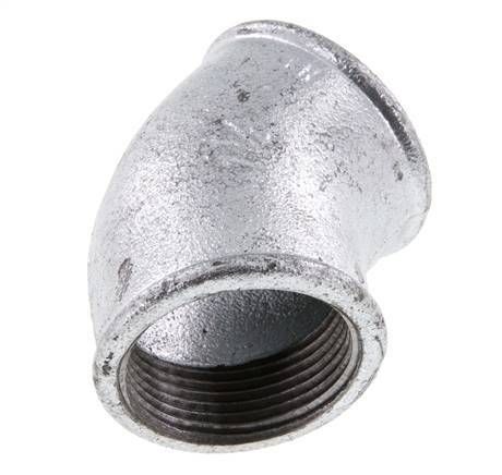 Rp 1 1/4'' Hierro fundido galvanizado Codo de 45 grados 25 Bar