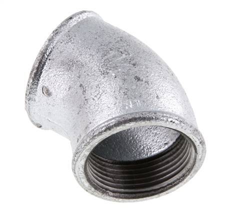 Rp 1 1/4'' Hierro fundido galvanizado Codo de 45 grados 25 Bar