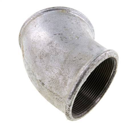 Rp 2 1/2'' Zinc plated Cast iron 45 deg Elbow Fitting 25 Bar
