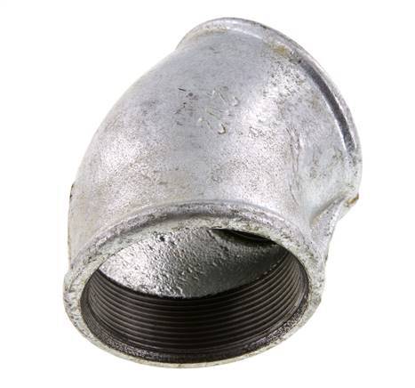 Rp 2 1/2'' Zinc plated Cast iron 45 deg Elbow Fitting 25 Bar