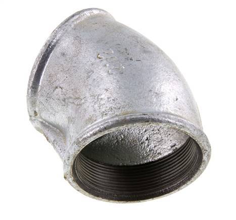 Rp 2 1/2'' Zinc plated Cast iron 45 deg Elbow Fitting 25 Bar