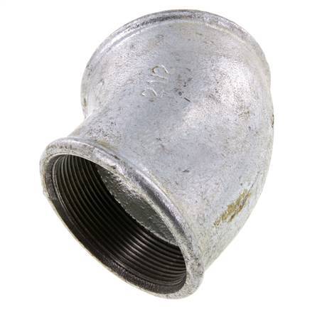 Rp 2 1/2'' Zinc plated Cast iron 45 deg Elbow Fitting 25 Bar
