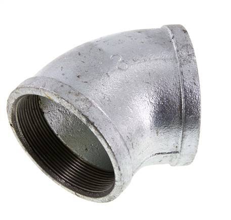 Rp 3'' Hierro fundido galvanizado Codo de 45 grados 25 Bar