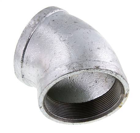 Rp 3'' Hierro fundido galvanizado Codo de 45 grados 25 Bar