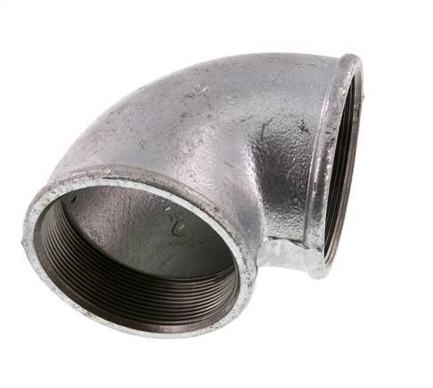 Rp 3'' Hierro fundido galvanizado Codo de 90 grados 25 Bar