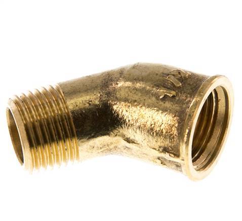 Rp 1/2'' x R 1/2'' F/M Brass 45 deg Elbow Fitting 16 Bar