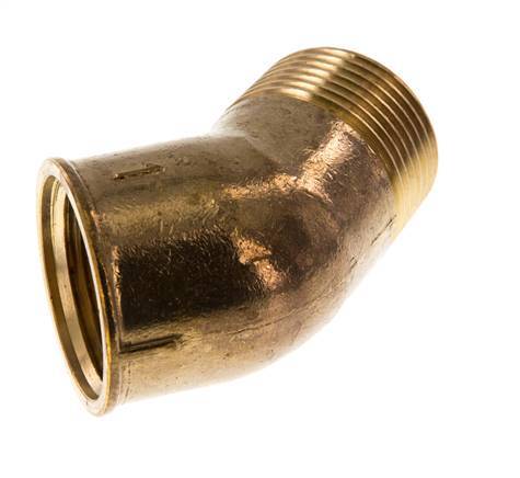 Rp 1'' x R 1'' F/M Brass 45 deg Elbow Fitting 16 Bar