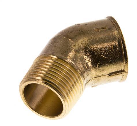 Rp 1'' x R 1'' F/M Brass 45 deg Elbow Fitting 16 Bar