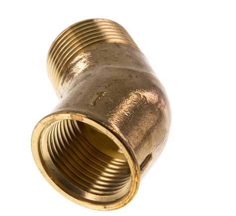 Rp 1'' x R 1'' F/M Brass 45 deg Elbow Fitting 16 Bar