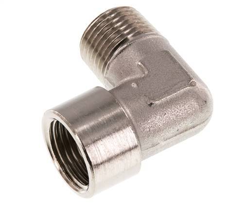 G 1/2'' x R 1/2'' F/M Codo de 90 grados de latón niquelado 16 Bar