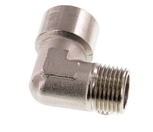 G 1/2'' x R 1/2'' F/M Codo de 90 grados de latón niquelado 16 Bar