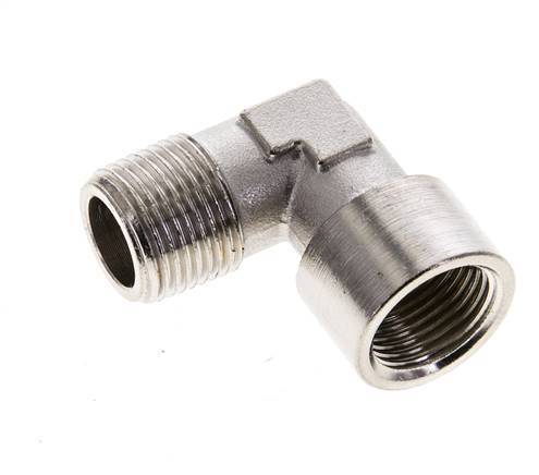 G 3/8'' x R 3/8'' F/M Nickel plated Brass 90 deg Elbow Fitting 16 Bar [2 Pieces]