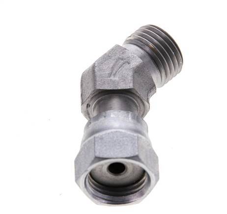 UNF 9/16''-18 x UNF 9/16''-18 F/M Codo de acero galvanizado de 45 grados ORFS 630 Bar - Hidráulico
