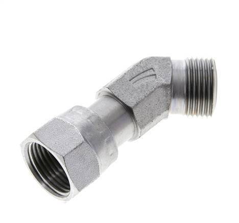 UN 13/16''-16 x UN 13/16''-16 F/M Codo de acero galvanizado de 45 grados ORFS 630 Bar - Hidráulico