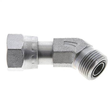 UN 13/16''-16 x UN 13/16''-16 F/M Codo de acero galvanizado de 45 grados ORFS 630 Bar - Hidráulico