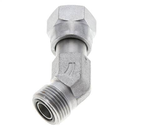 UN 13/16''-16 x UN 13/16''-16 F/M Codo de acero galvanizado de 45 grados ORFS 630 Bar - Hidráulico