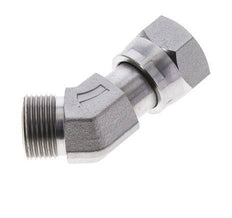 Codo de 45 grados de acero galvanizado UNS 1''-14 x UNS 1''-14 ORFS 400 Bar - Hidráulico