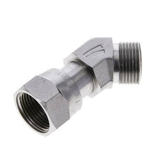 Codo de 45 grados de acero galvanizado UNS 1''-14 x UNS 1''-14 ORFS 400 Bar - Hidráulico